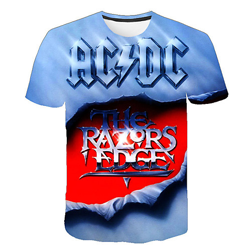 

Men's T shirt Geometric Plus Size Print Short Sleeve Daily Tops Basic Streetwear Blue