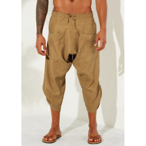 

Men's Streetwear Chinos Pants Solid Colored Khaki