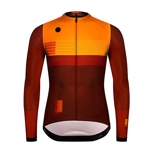 

21Grams Men's Long Sleeve Cycling Jersey Summer Spandex Polyester Red / Yellow Patchwork Solid Color Bike Jersey Top Mountain Bike MTB Road Bike Cycling UV Resistant Quick Dry Breathable Sports