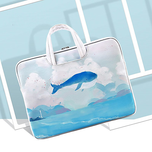 

LITBest Whale 14 Inch Laptop / 15.6 Inch Laptop Sleeve / Briefcase Handbags Polyester / Cotton Blend / Nylon Fiber Leaf / Animal Unisex Water Proof Shock Proof