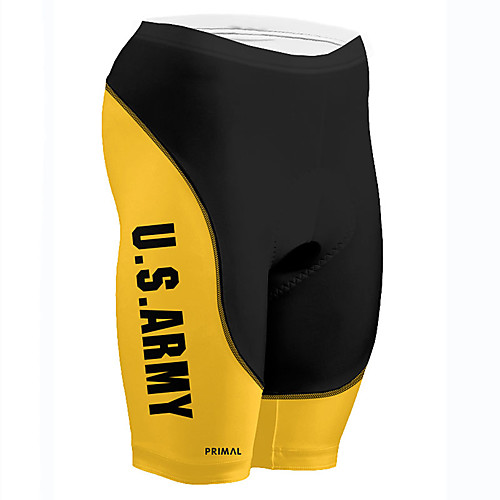 

21Grams Men's Cycling Shorts Spandex Bike Pants / Trousers Padded Shorts / Chamois Bottoms Quick Dry Breathable Sports Patchwork Solid Color Black / Yellow Mountain Bike MTB Road Bike Cycling