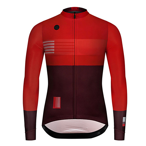 

21Grams Men's Long Sleeve Cycling Jersey Summer Spandex Polyester RedBrown Patchwork Solid Color Bike Jersey Top Mountain Bike MTB Road Bike Cycling UV Resistant Quick Dry Breathable Sports Clothing