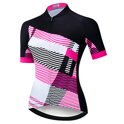

21Grams Women's Short Sleeve Cycling Jersey Summer Spandex Polyester Black / Red Stripes Bike Jersey Top Mountain Bike MTB Road Bike Cycling UV Resistant Quick Dry Breathable Sports Clothing Apparel