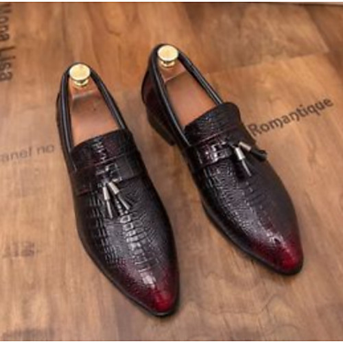 

Men's Loafers & Slip-Ons Formal Shoes Sporty Daily Walking Shoes Microfiber Breathable Shock Absorbing Black Color Block Fall & Winter / Tassel