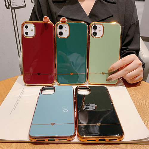 

Case For Apple iPhone 11 / iPhone 11 Pro / iPhone 11 Pro Max Shockproof / Plating / Pattern Back Cover Heart / Solid Colored PC