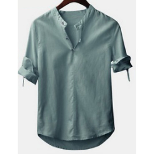 

Men's Shirt Solid Colored Short Sleeve Daily Tops Green