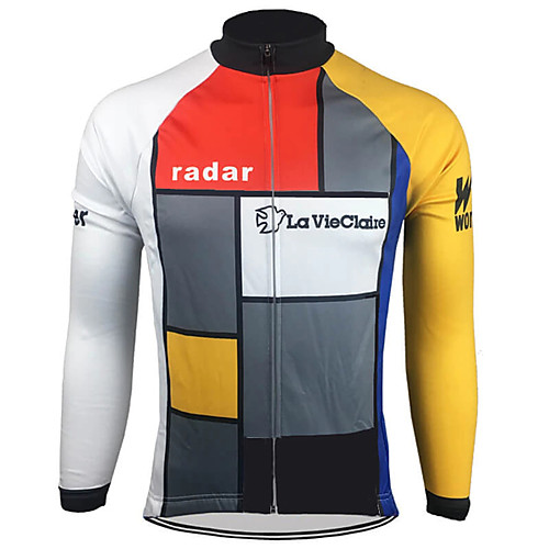 

21Grams Men's Long Sleeve Cycling Jersey Winter Spandex Polyester Jacinth Gray Solid Color Bike Jersey Top Mountain Bike MTB Road Bike Cycling Thermal Warm UV Resistant Quick Dry Sports Clothing