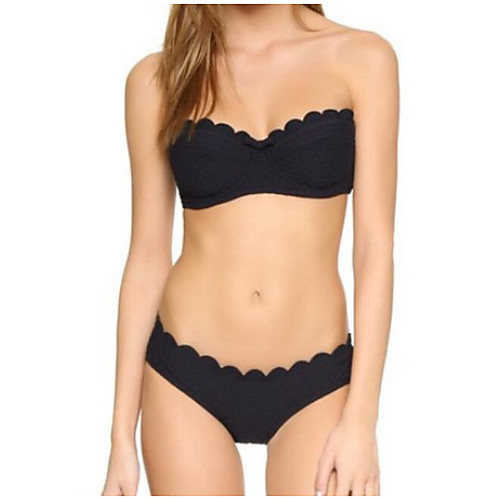 

Women's Bikini Tankini Swimsuit White Black Swimwear Bandeau Halter Neck Bathing Suits