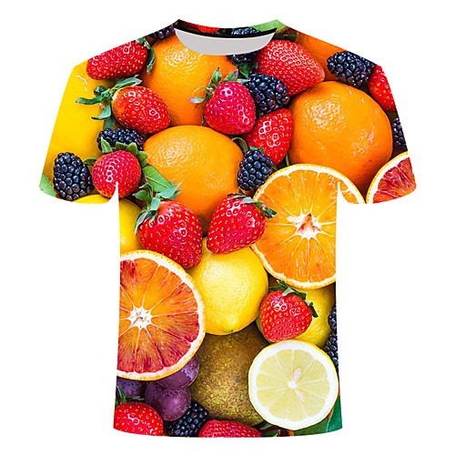 

Men's T shirt Geometric Plus Size Print Short Sleeve Daily Tops Basic Streetwear Yellow