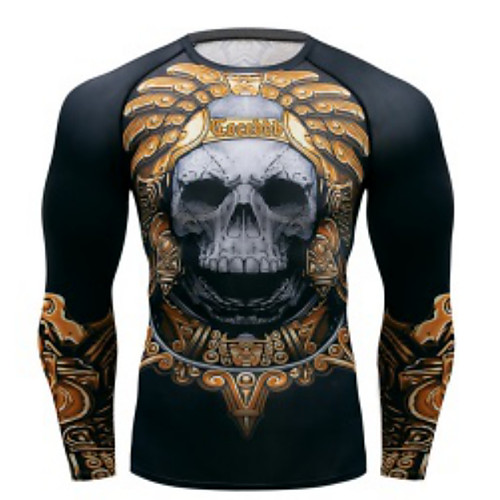 

Men's T shirt Skull Long Sleeve Daily Tops Black