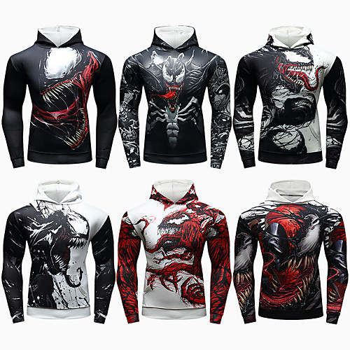 

CODYLUNDIN Men's Long Sleeve Hoodie Sweatshirt Running Shirt Hoodie Top Quick Dry Breathable Soft Fitness Running Jogging Sportswear Black / Red WhiteRed White Black Purple Red Activewear Stretchy