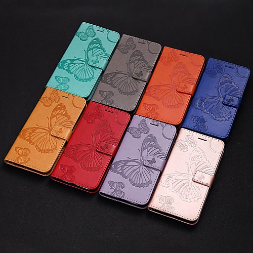 

Case For OPPO OPPO R11s / Oppo F11 Pro / OPPO A7 Wallet / Card Holder / with Stand Full Body Cases Butterfly / Solid Colored PU Leather