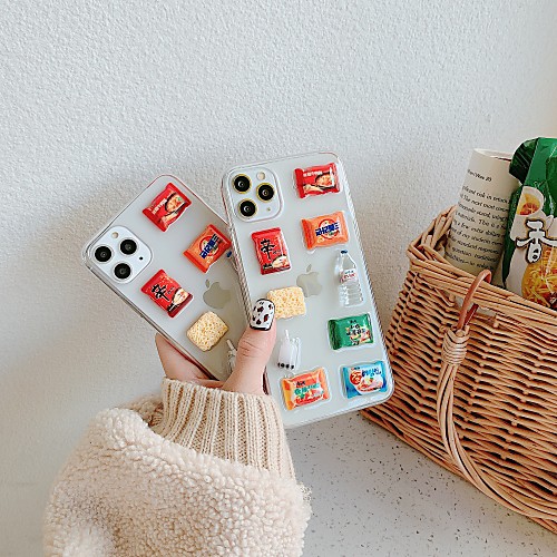 

Case For Apple iPhone 11 / iPhone 11 Pro / iPhone 11 Pro Max Shockproof / Transparent / Pattern Back Cover Food / 3D Cartoon PC