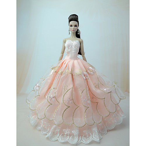 

Doll Dress Party / Evening Ball Gown Lace Satin / Tulle Lace Satin 5 pcs Handmade Toy for Girl's Birthday Gifts / Kids