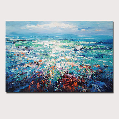 

Oil Painting Hand Painted Horizontal Panoramic Abstract Landscape Comtemporary Modern Stretched Canvas