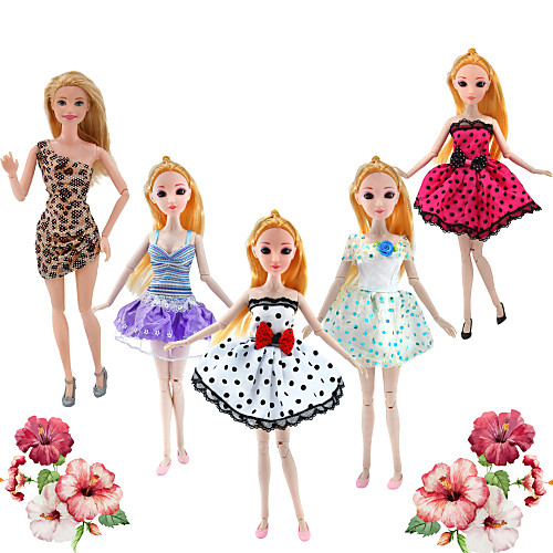 

Doll accessories Doll Clothes Doll Dress Simple Creative Kawaii Skirt Fabrics 5 pcs Children's All Toy Gift