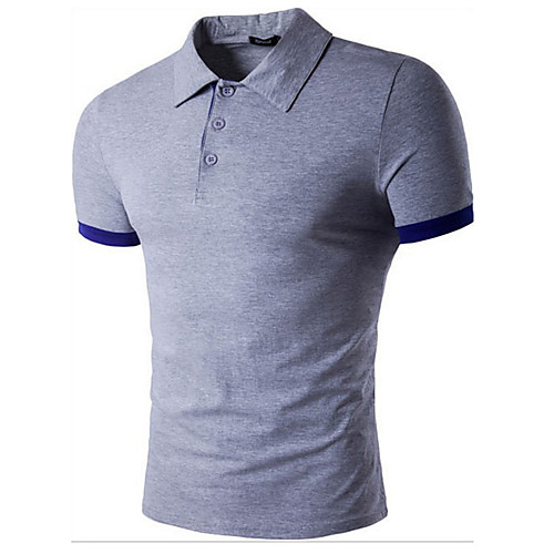 

Men's Golf Shirt Tennis Shirt Solid Colored Short Sleeve Daily Slim Tops Basic Shirt Collar Gray Black