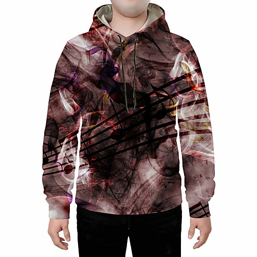 

Men's Plus Size Pullover Hoodie Sweatshirt Geometric Abstract 3D Hooded Daily Going out 3D Print 3D Print Casual Hoodies Sweatshirts Brown