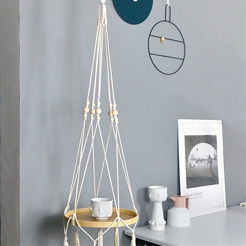 

Macrame Plant Hangers Nordic Storage Tray Shelf Holder Garden Rack Hanging Decorative Boho Home Décor