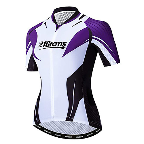 

21Grams Women's Short Sleeve Cycling Jersey Summer Spandex Polyester BlackWhite Bike Jersey Top Mountain Bike MTB Road Bike Cycling UV Resistant Quick Dry Breathable Sports Clothing Apparel