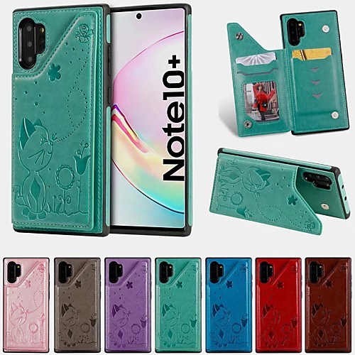 

Case For Samsung Galaxy note10 Plus Card Holder / Shockproof / Pattern Back Cover Cartoon PU Leather