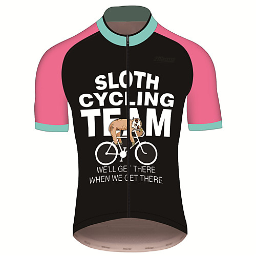 

21Grams Men's Short Sleeve Cycling Jersey Summer Spandex Polyester Black / Red Sloth Animal Bike Jersey Top Mountain Bike MTB Road Bike Cycling UV Resistant Quick Dry Breathable Sports Clothing