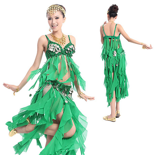 

Women's Dancer Hula Dress Grass Skirt Tassel Polyester Purple Yellow Fuchsia Dress