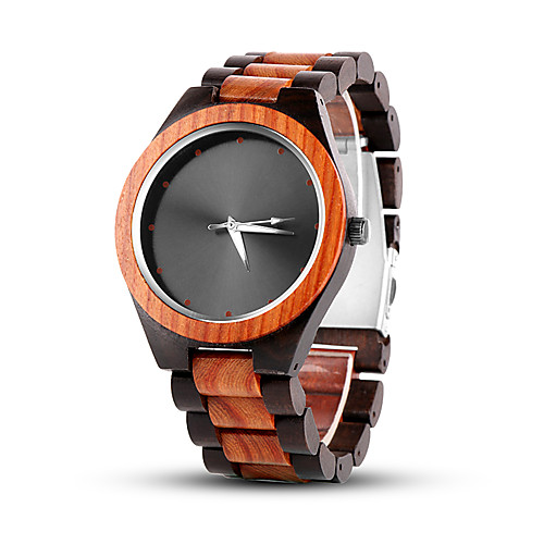 

Men's Dress Watch Quartz Stylish Wood Black Casual Watch Analog Casual Fashion - Black One Year Battery Life