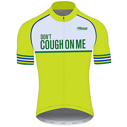 

21Grams Men's Short Sleeve Cycling Jersey Summer Spandex Polyester Green Solid Color Novelty Bike Jersey Top Mountain Bike MTB Road Bike Cycling UV Resistant Quick Dry Breathable Sports Clothing