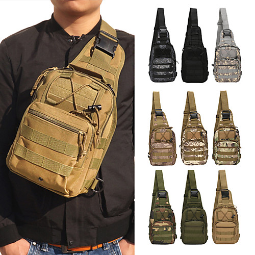 

15 L Hiking Backpack Hiking Sling Backpack Anti-Slip Rain Waterproof Wearable Lightweight Outdoor Hiking Climbing Camping Team Sports Oxford Cloth Army Green Camouflage Khaki