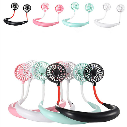 

1200 mA USB Portable Fan Hands-free Neck Fan Hanging Rechargeable Mini Sports Fans 3 gears Air Conditioner Adjustable Home