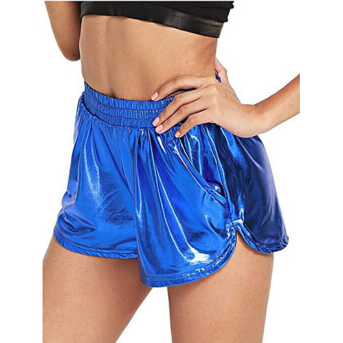 

Women's High Waist Yoga Shorts Pocket Shorts Bottoms Breathable Solid Color Golden Black Purple Cotton Fitness Gym Workout Running Sports Activewear Stretchy