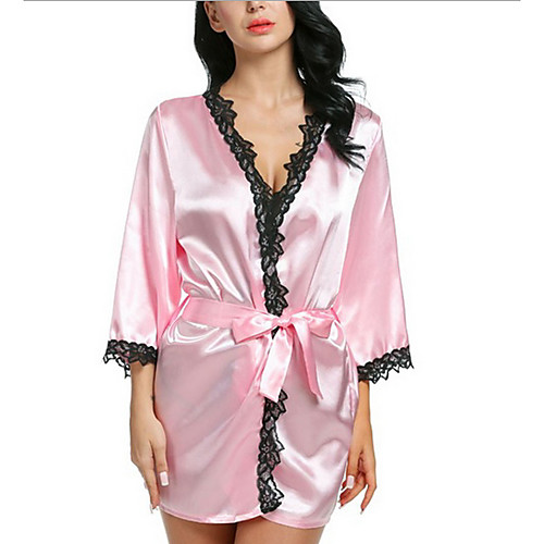 

Women's Deep V Robes / Pajamas Pajamas Embroidered / Casual / Sexy