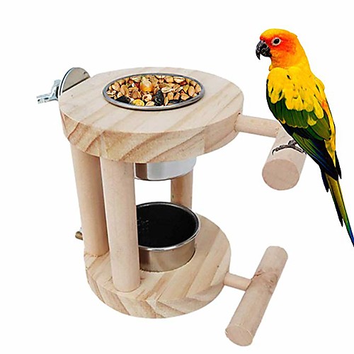 

Bird Feeding Cups Stainless Steel Parrot Food & Water Cage Bowls Bird Perches Stand Cage Accessories for Parakeet Budgies Fiches Lovebirds