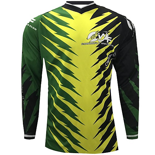 

CAWANFLY Men's Long Sleeve Cycling Jersey Downhill Jersey Dirt Bike Jersey Winter Summer Polyester Black Leaf Novelty Floral Botanical Bike Jersey Top Mountain Bike MTB Quick Dry Breathable Back