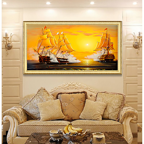 

Wall Art Canvas Prints Painting Artwork Picture Sailboat Seascape Home Decoration Décor Stretched Frame Ready to Hang