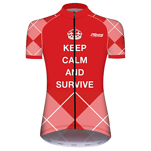 

21Grams Women's Short Sleeve Cycling Jersey Summer Spandex Polyester BlackWhite Novelty Bike Jersey Top Mountain Bike MTB Road Bike Cycling UV Resistant Quick Dry Breathable Sports Clothing Apparel