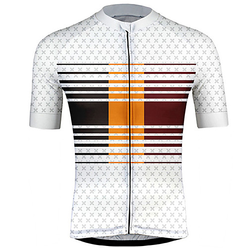 

21Grams Men's Short Sleeve Cycling Jersey Summer Spandex Polyester Red / White Stripes Gradient Bike Jersey Top Mountain Bike MTB Road Bike Cycling UV Resistant Quick Dry Breathable Sports Clothing