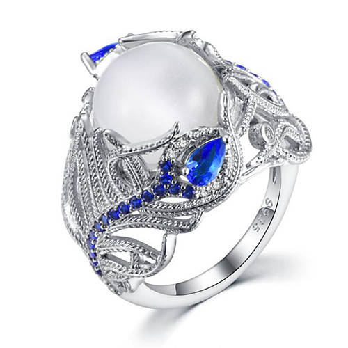 

Ring Hollow Out Silver Copper Imitation Diamond Flower Stylish 1pc 7 8 / Women's