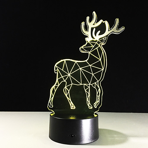 

Creative Moose 3D Night Light Christmas Gift Table Lamp New Lighting Remote Touch Switch 3D Lamp Table Lamp