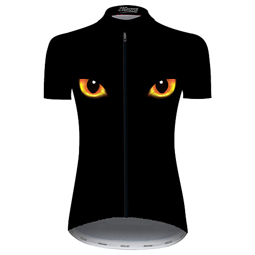 

21Grams Women's Short Sleeve Cycling Jersey Summer Spandex Polyester Black / Yellow Solid Color Bike Jersey Top Mountain Bike MTB Road Bike Cycling UV Resistant Quick Dry Breathable Sports Clothing