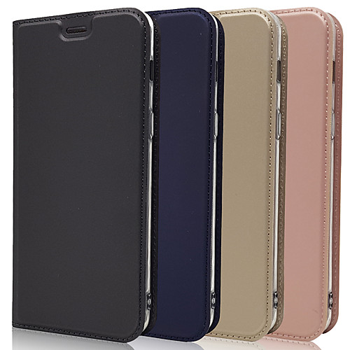 

Case For Samsung Galaxy A5(2018) / A6 (2018) / Galaxy A7(2018) Card Holder / with Stand / Flip Full Body Cases Tile / Solid Colored PU Leather
