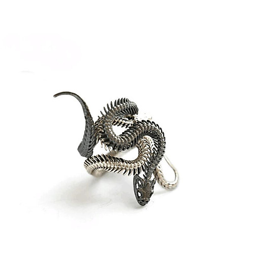 

Band Ring Vintage Style Gray Brass Snake Vintage 1pc 6 8 10