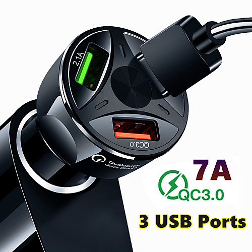 

Quick Charge QC3.0 Car Charger 3 USB Ports Car Cigarette Lighter Adapter for iPhone Samsung Huawei Xiaomi QC Car Phone Charging