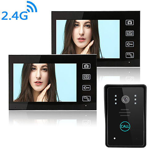 

Wireless 2.4GHz 7 inch Hands-free 800480 Pixel One to Two video doorphone