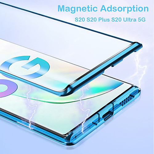 

Magnetic Double Sided Case For Samsung Galaxy S21 Plus / S21 Ultra / S21 Magnetic Adsorption Full Body Cases Clear Tempered Glass / Metal For Samsung Galaxy S21 Plus / S21 Ultra / S21