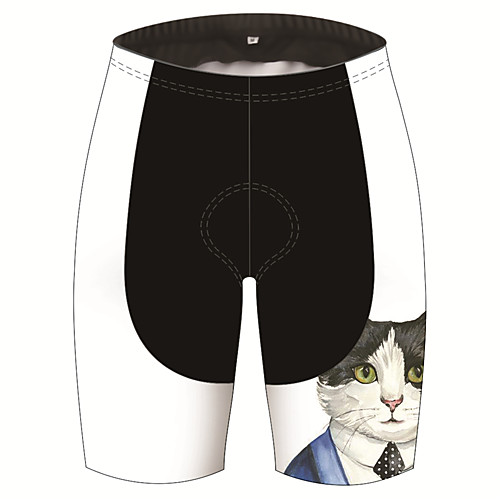 

21Grams Men's Cycling Shorts Spandex Bike Shorts Pants Padded Shorts / Chamois Quick Dry Breathable Sports Cat Solid Color Animal BlackWhite Mountain Bike MTB Road Bike Cycling Clothing Apparel Bike