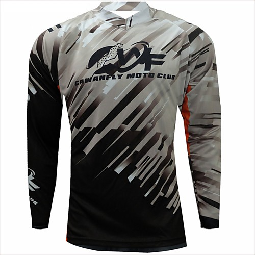 

CAWANFLY Men's Long Sleeve Cycling Jersey Downhill Jersey Dirt Bike Jersey Winter Summer Polyester Black Stripes Patchwork Novelty Bike Jersey Top Mountain Bike MTB Quick Dry Breathable Back Pocket
