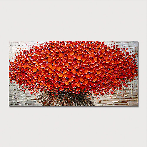 

Oil Painting Hand Painted Horizontal Floral / Botanical Modern Stretched Canvas