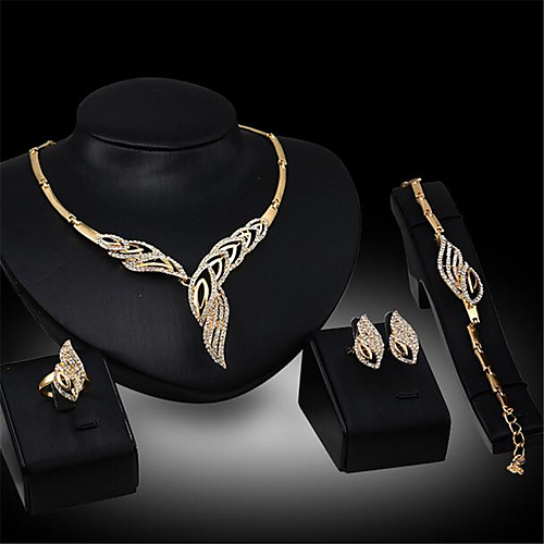 

Women's Jewelry Set Bridal Jewelry Sets Hollow Out Leaf Fashion Gold Plated Earrings Jewelry Gold For Christmas Wedding Party Evening Gift Formal 1 set